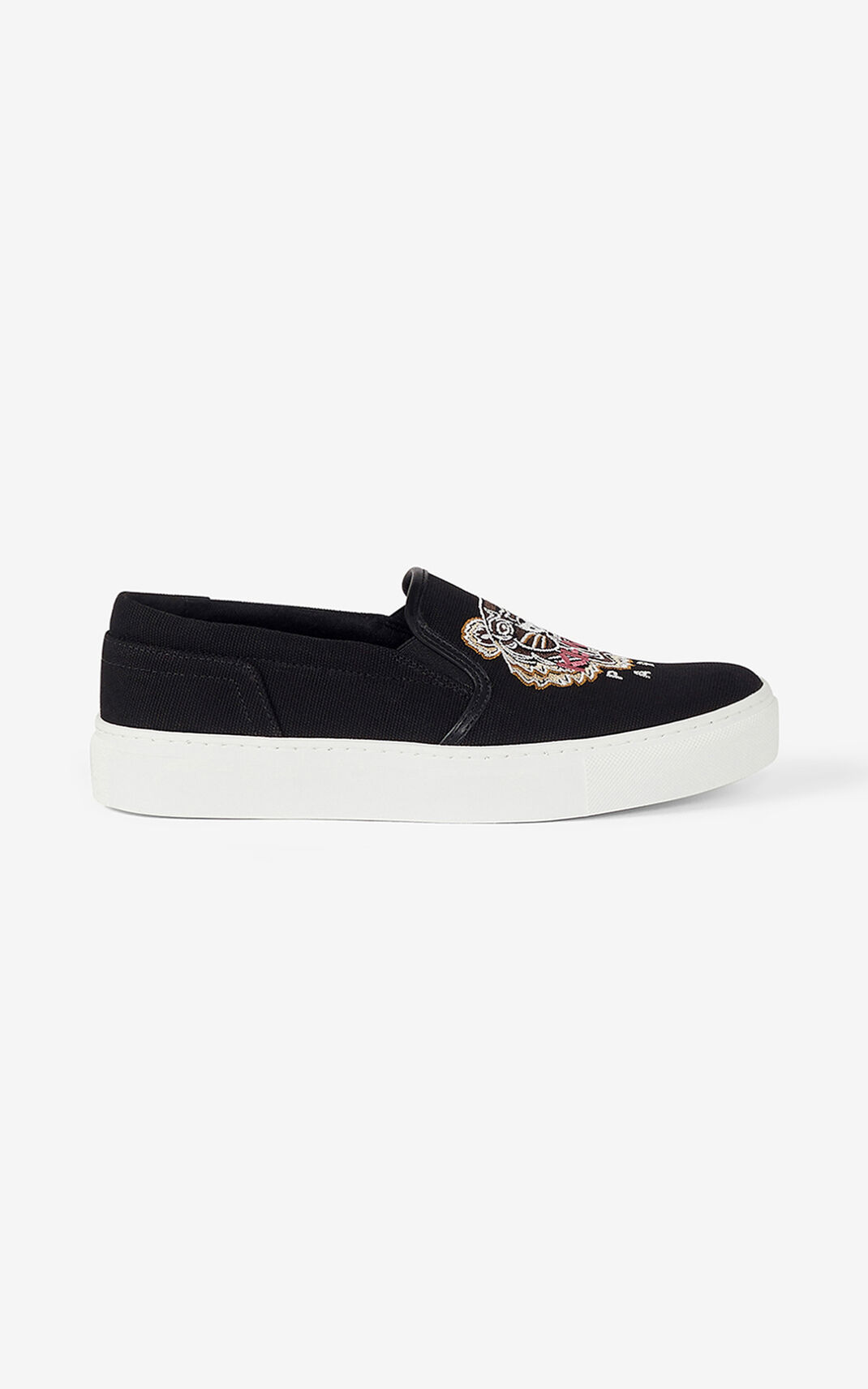 Tênis Kenzo K Skate Tiger slip on Feminino - Pretas | 372QAFOCZ